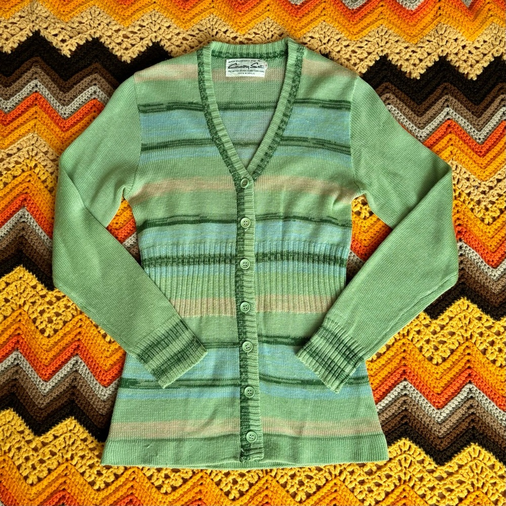 Vintage 70s space dyed cardigan